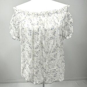 Tendenze silk short sleeve floral blouse size S